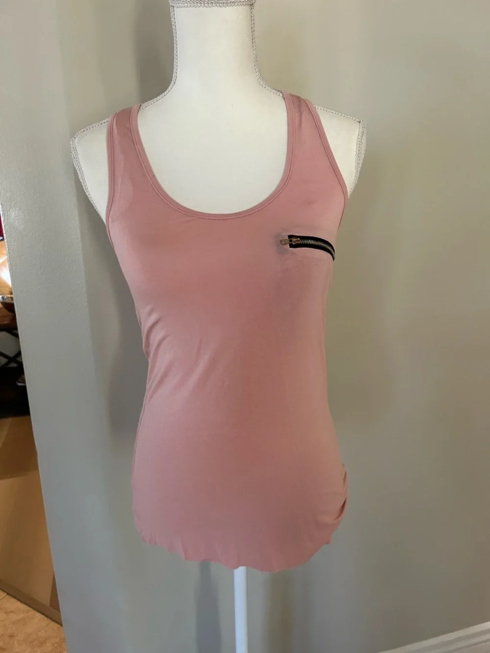 POL Strawberry Ice Sleeveless Tank with Front Zip - Pink
